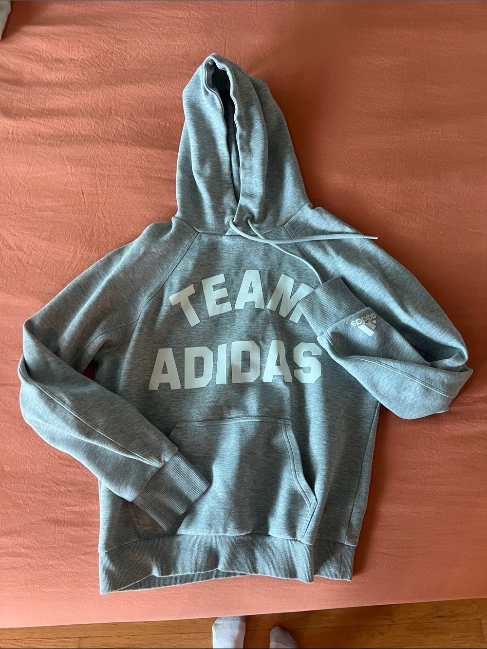 adidas Heather Gray TEAM Pullover Hoodie